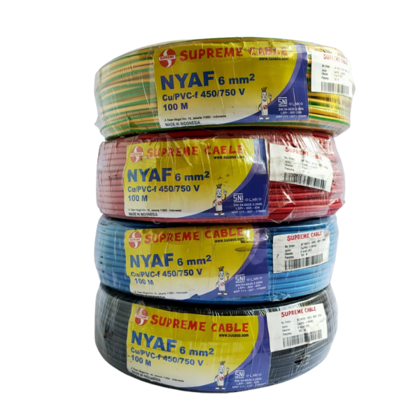 Kabel Supreme CU/PVC-f (NYAF) 6 mm2 (BK) 450/750 V